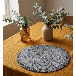INDIVIDUAL REDONDO FLECO C. X 4 PCS   CLUB IMPORT  GRIS 38 CM 4035-S