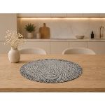 INDIVIDUAL REDONDO FLECO LARGO  X 4 PCS   CLUB IMPORT  GRIS 38 CM 4029-L