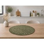 INDIVIDUAL REDONDO FLECO LARGO X 4 PCS   CLUB IMPORT  VERDE 38 CM 4030-L