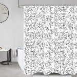 CORTINA BAÑO  POLIESTER POTOFINO FLORES B&N ESTAMPADO 180 X 180 87456180120432