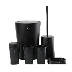 SET DE BAÑO 6 PIEZAS DEKO HOGAR MR1676 NEGRO CH-BA-SET-00826