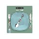 SET BABY X 5 PZAS SIMONAGIO CELESTE CUBIERTOS + PLATO PLAYO/HONDO