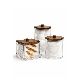 SET X 3 FRASCOS ACRILICO Y MADERA DEKO HOGAR MR1705 MR1705